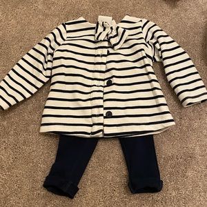 Navy striped set